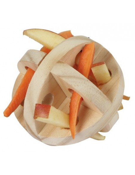 Drewniana kulka na przysmaki